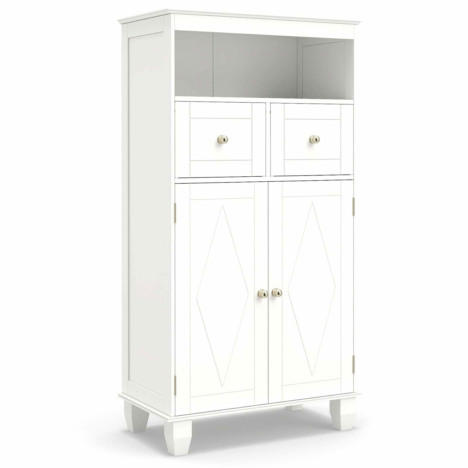 Fritstående badeværelsesopbevaringsskab med justerbare hylder