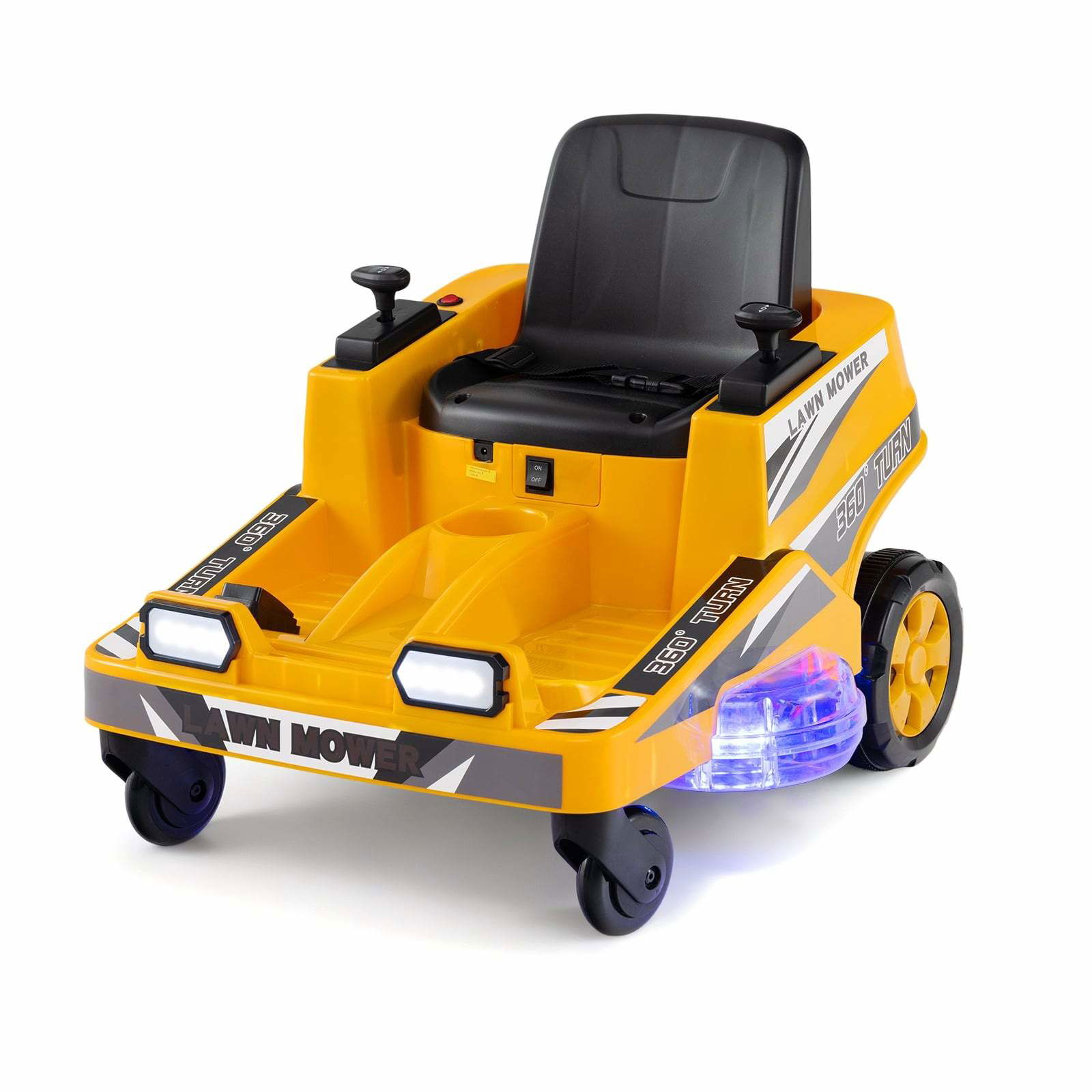 12V børne-rider – 360 graders styring, LED-lys