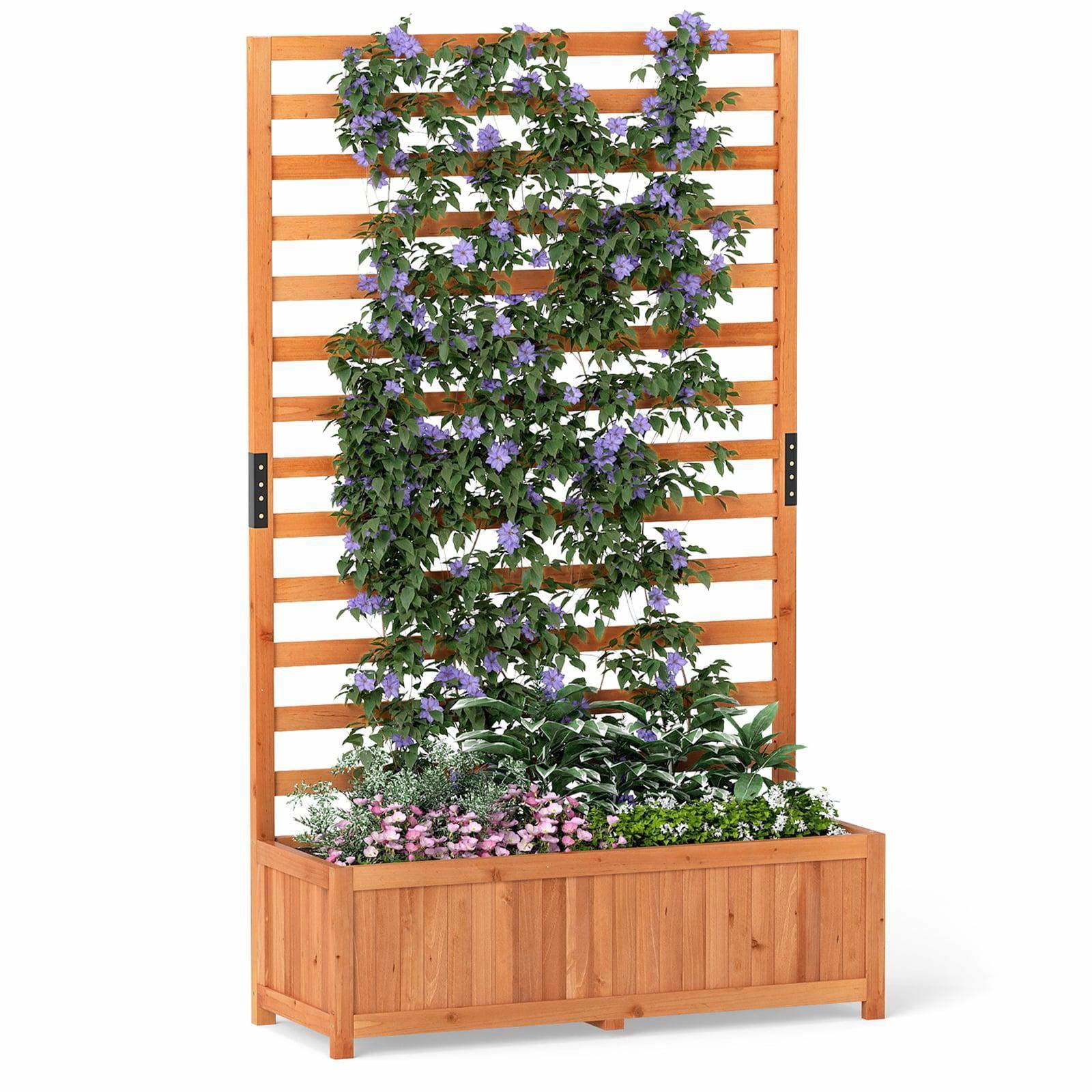 Vertikal planteringslåda av gran med spaljé och dränering – 90x34x150 cm | Hem & Hobby | Pryloteket