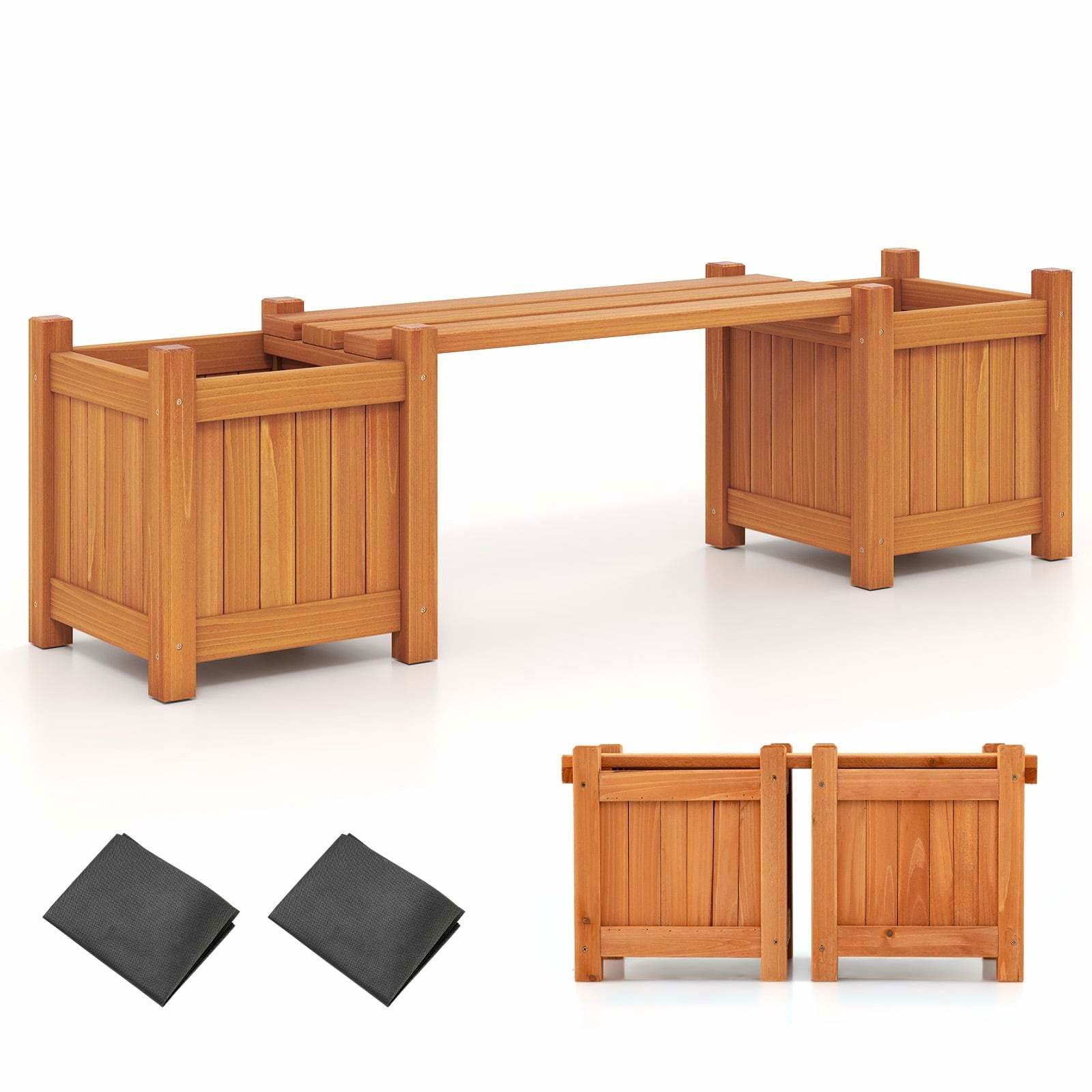 Træbænk med sidekasser – Holdbar og alsidig