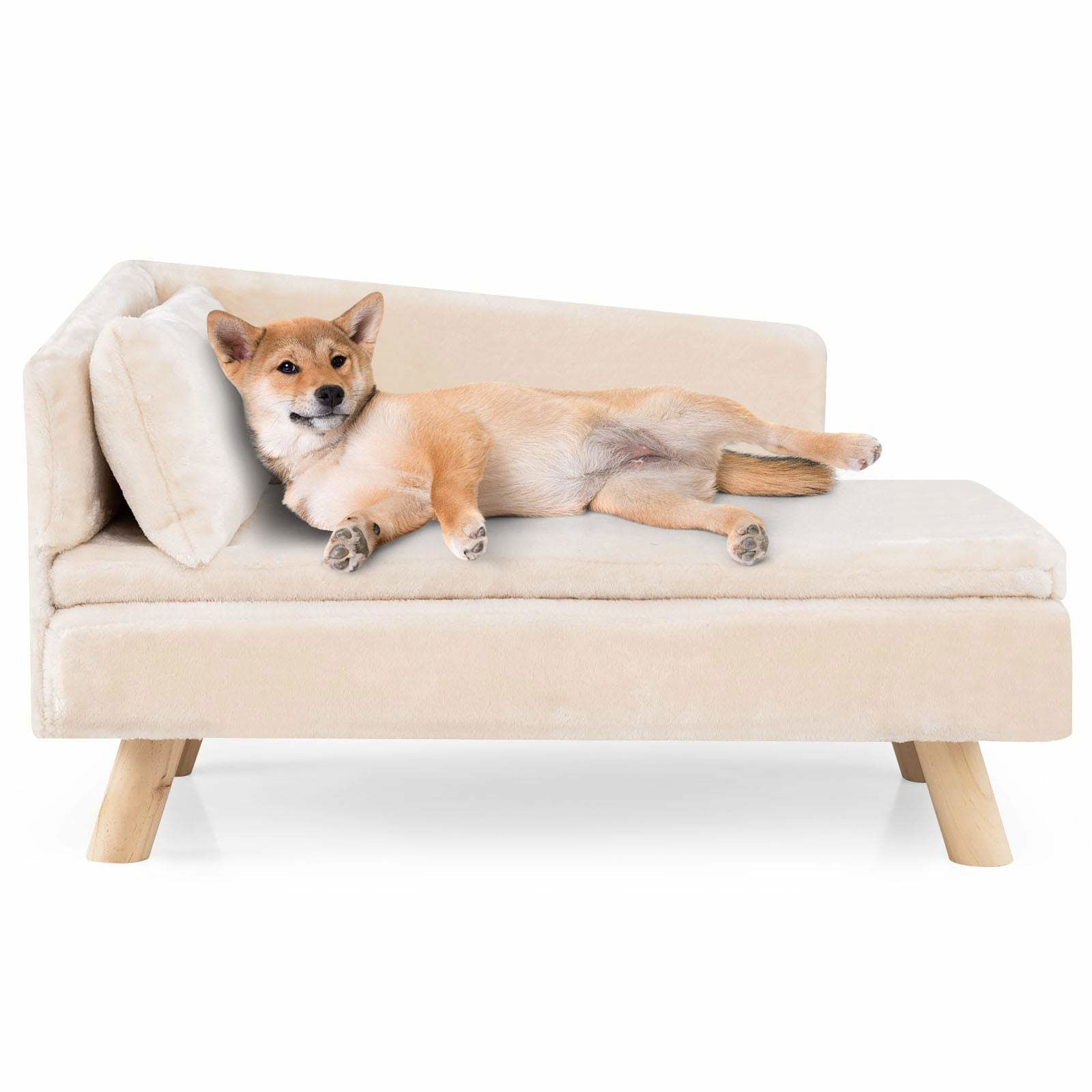 Forhøjet kæledyrssofa – Plys, nem at rengøre, til små og mellemstore kæledyr