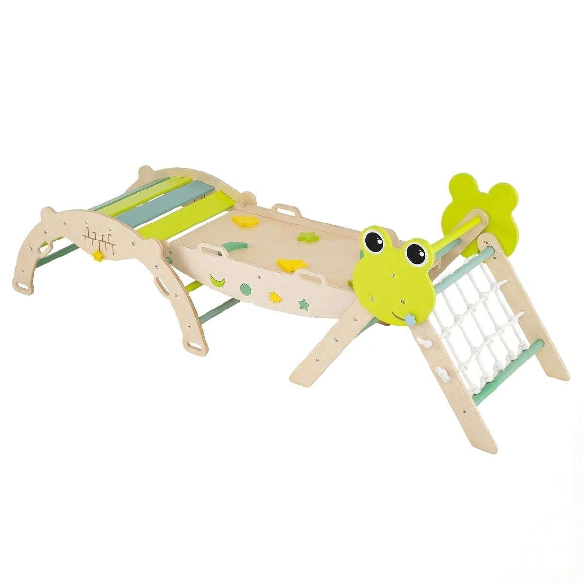 3-delt Montessori klatresæt med rutsjebane og vippe