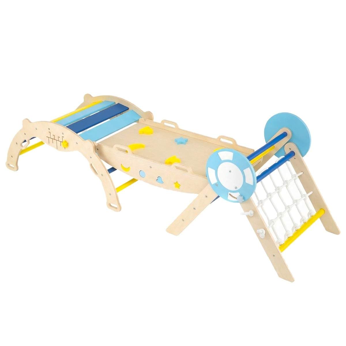 3-delt nautisk klatresæt med rutsjebane og puslespil