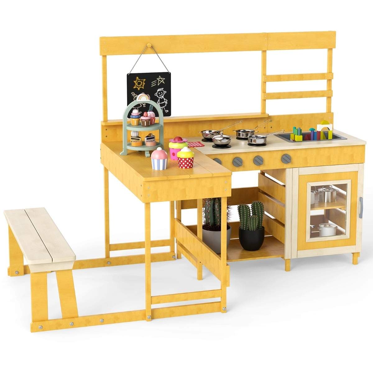Barnens utomhuskök med lerkök och picknickbord – Granträ | Hem & Hobby | Pryloteket