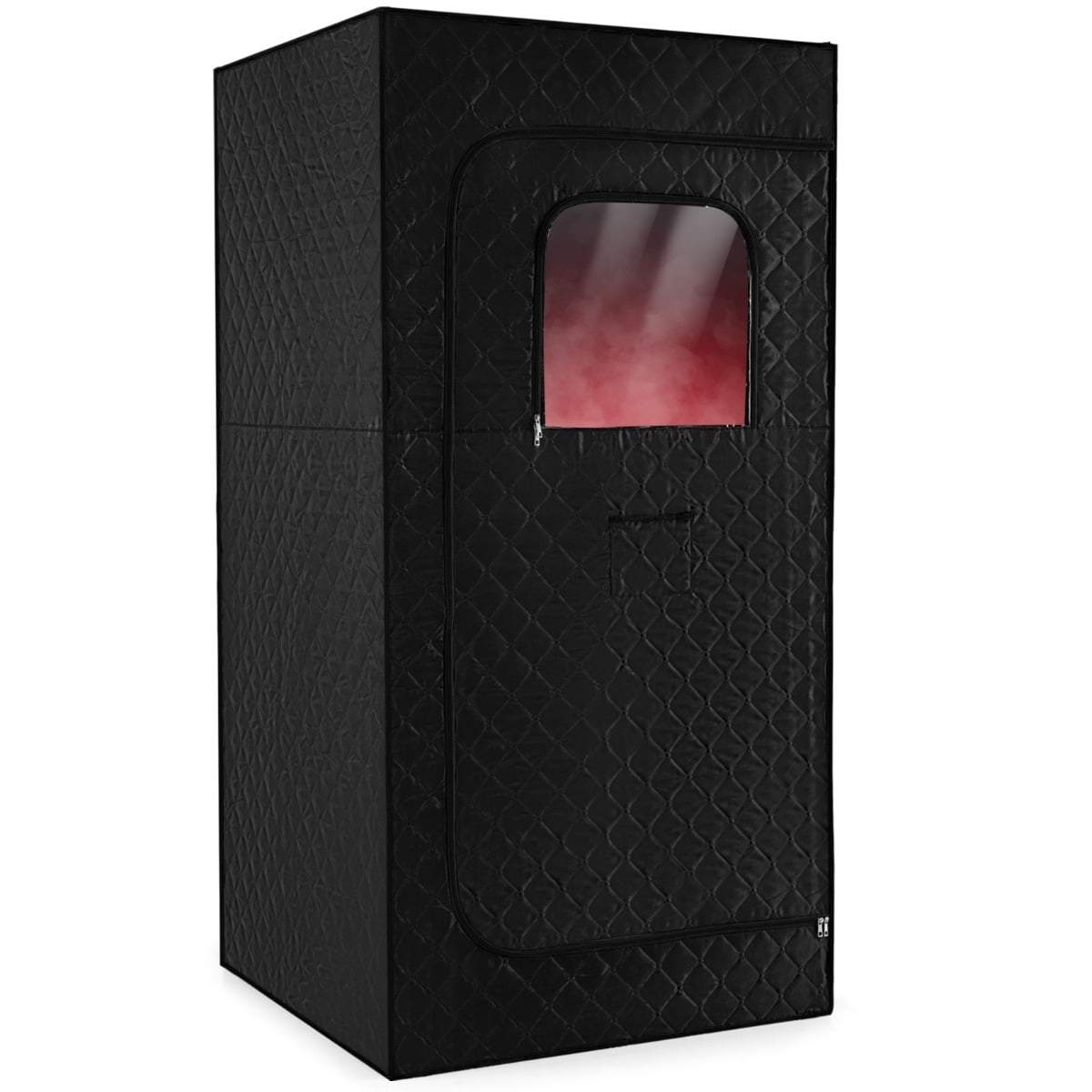 Bærbar dampsaunaboks med stol og måtte – Hjemmespa sort