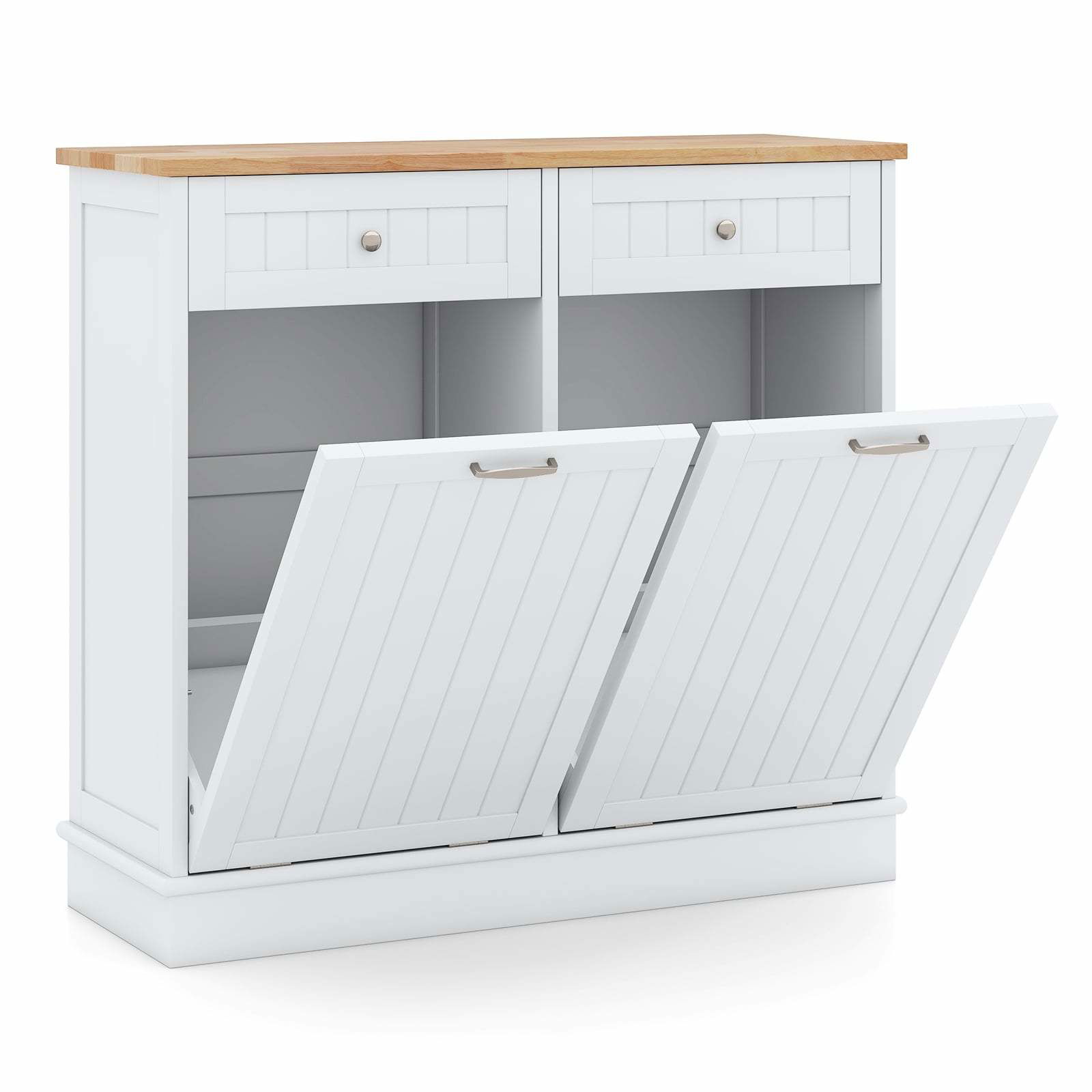 Køkkenaffaldsskab – 2 døre, skærebræt, træplade