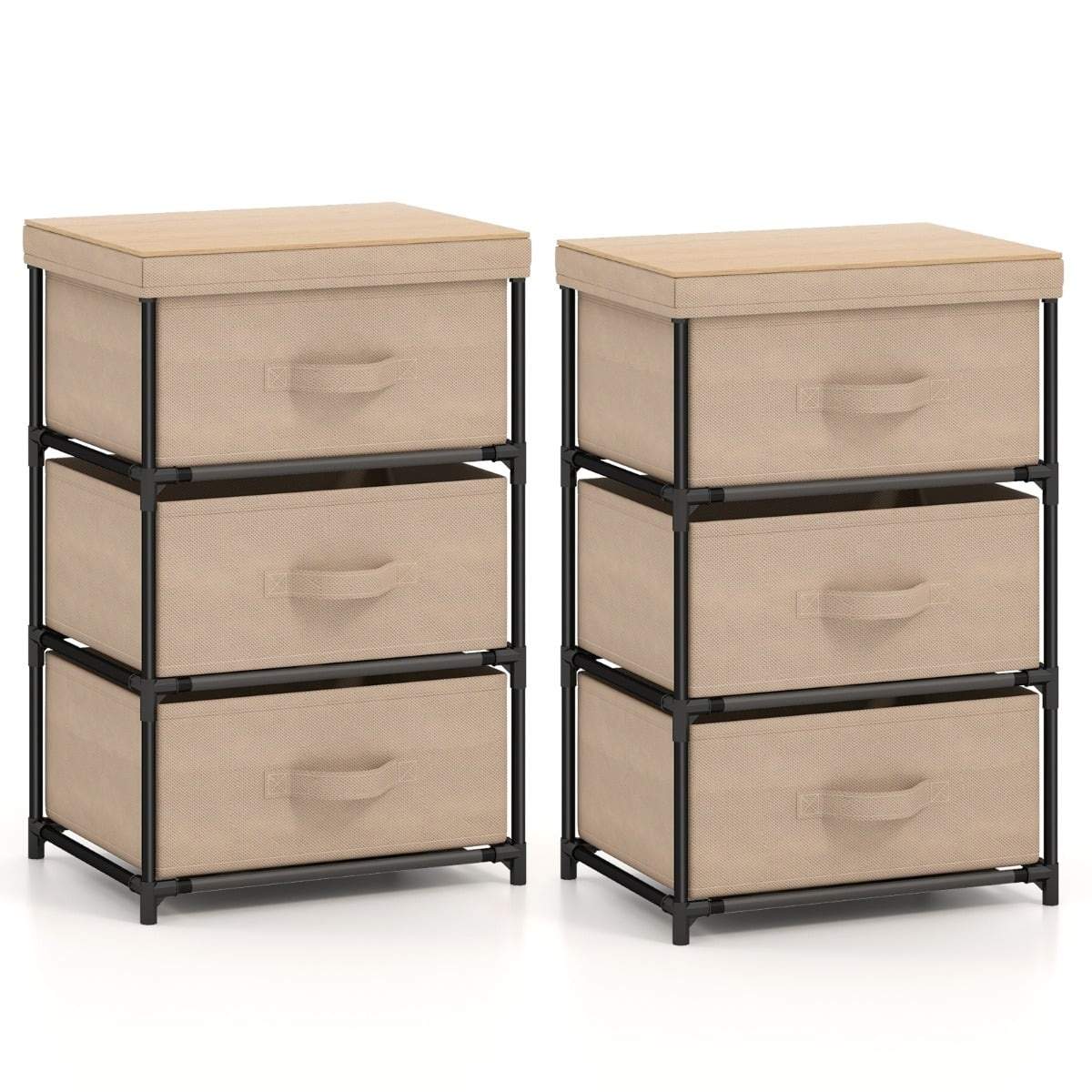 2-delat nattduksbordsset med tyglådor – brunt | Hem & Hobby | Pryloteket