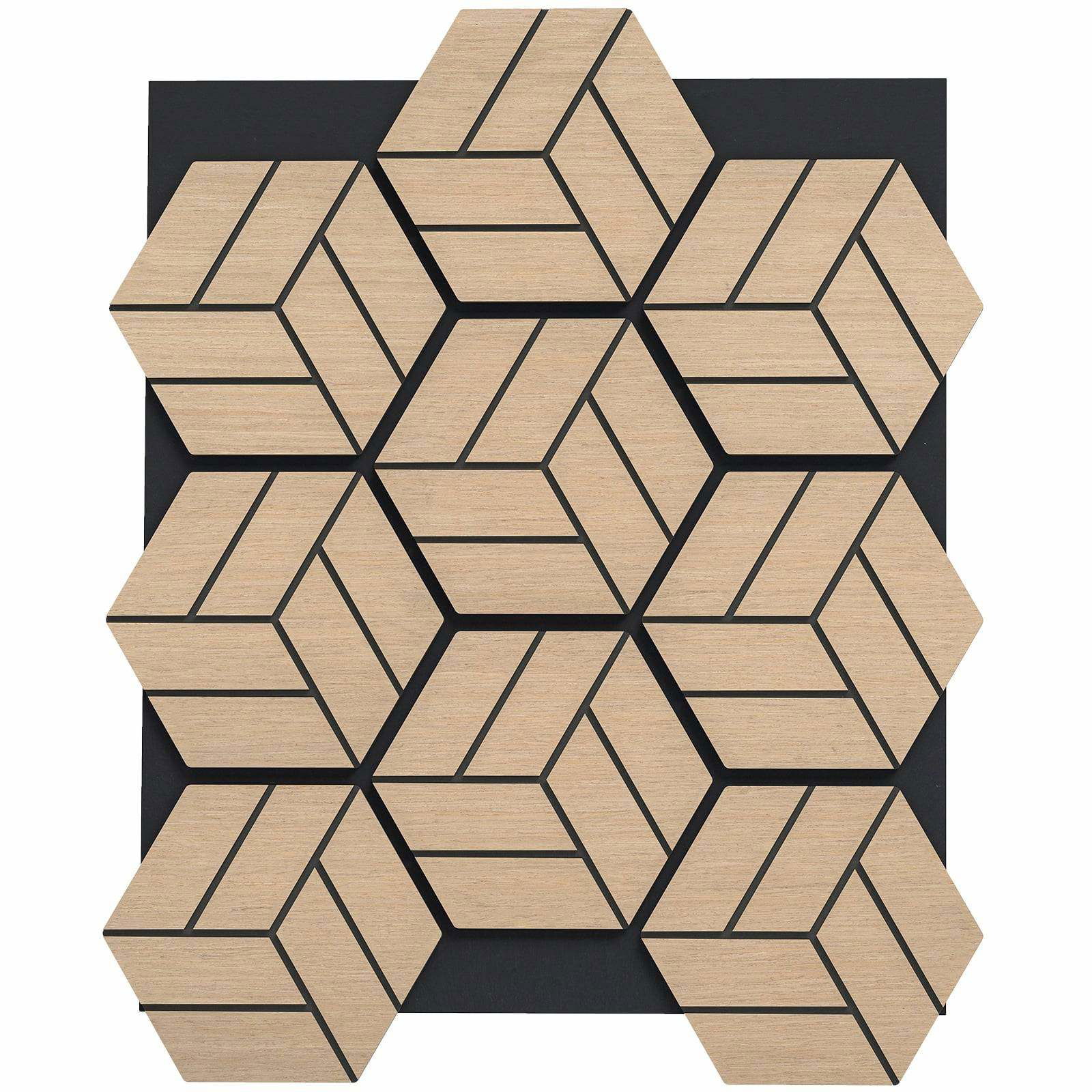 Akustiska väggpaneler – Hexagonträ, ljudabsorberande, enkel installation | Hem & Hobby | Pryloteket