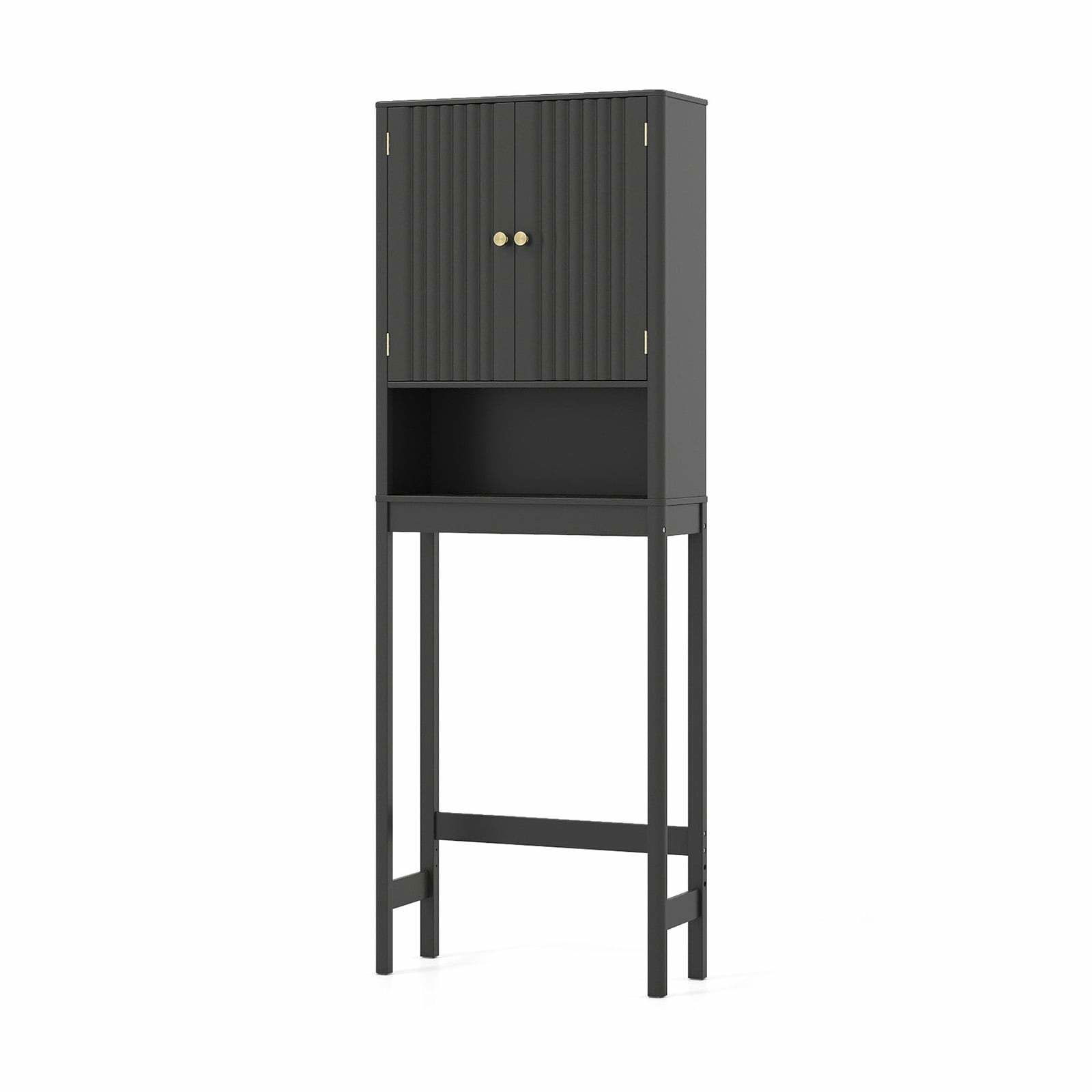 Förvaringsskåp över toaletten – justerbar hylla, svart | Hem & Hobby | Pryloteket