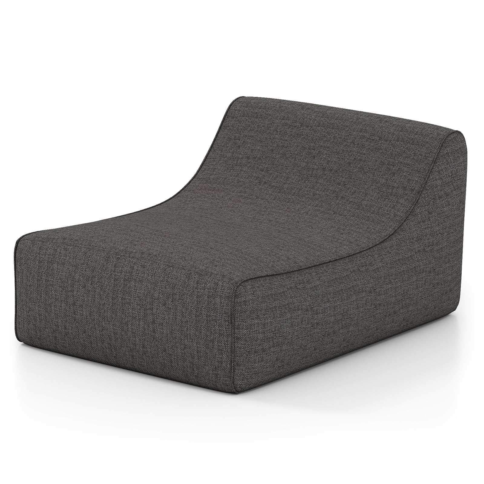 Oppustelig ergonomisk loungestol med aftageligt betræk - grå