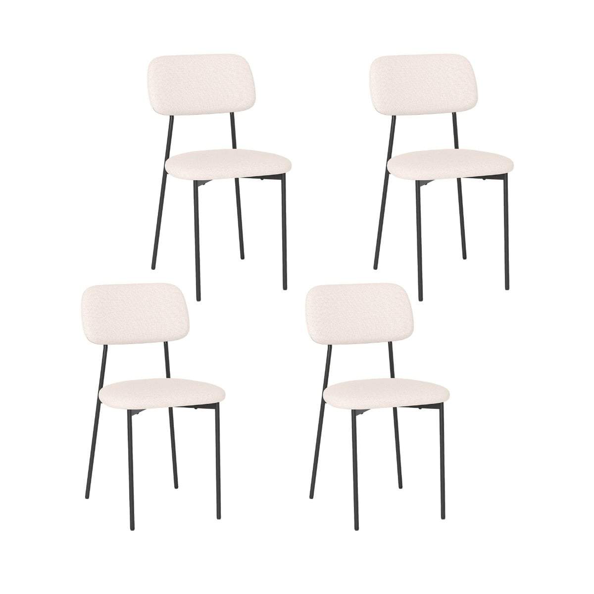 Beige hør spisestole sæt med 4 – Ergonomiske og robuste