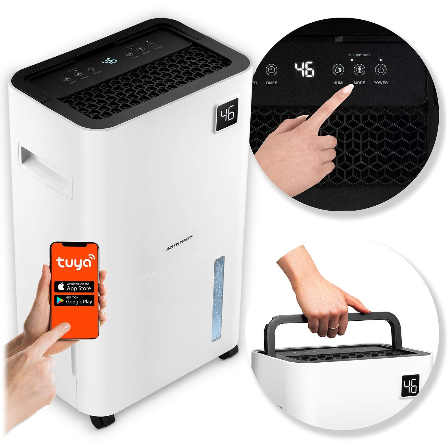 Affugter med Wi-Fi, 20 l/dag – 3 tilstande og timer