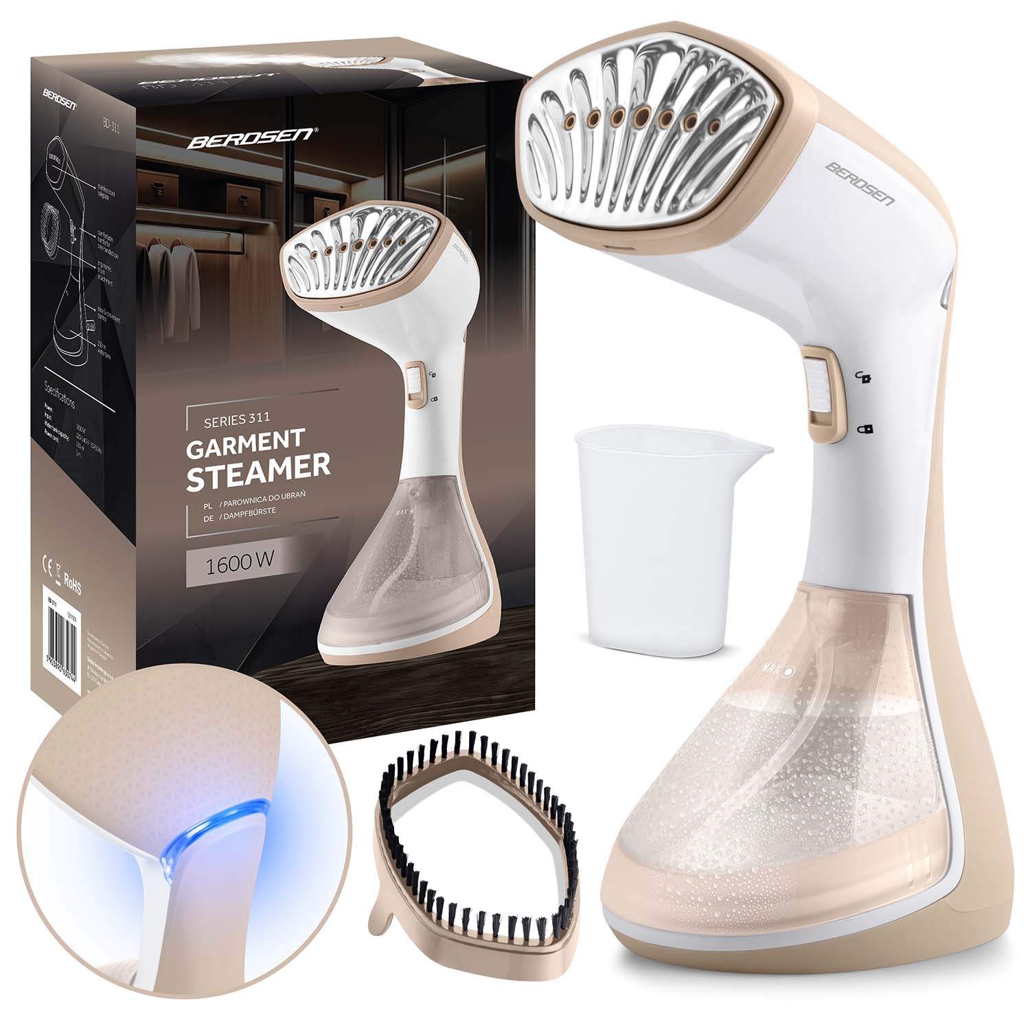 Tøjdamper 1600W – Hurtig fjernelse af rynker, 230 ml tank