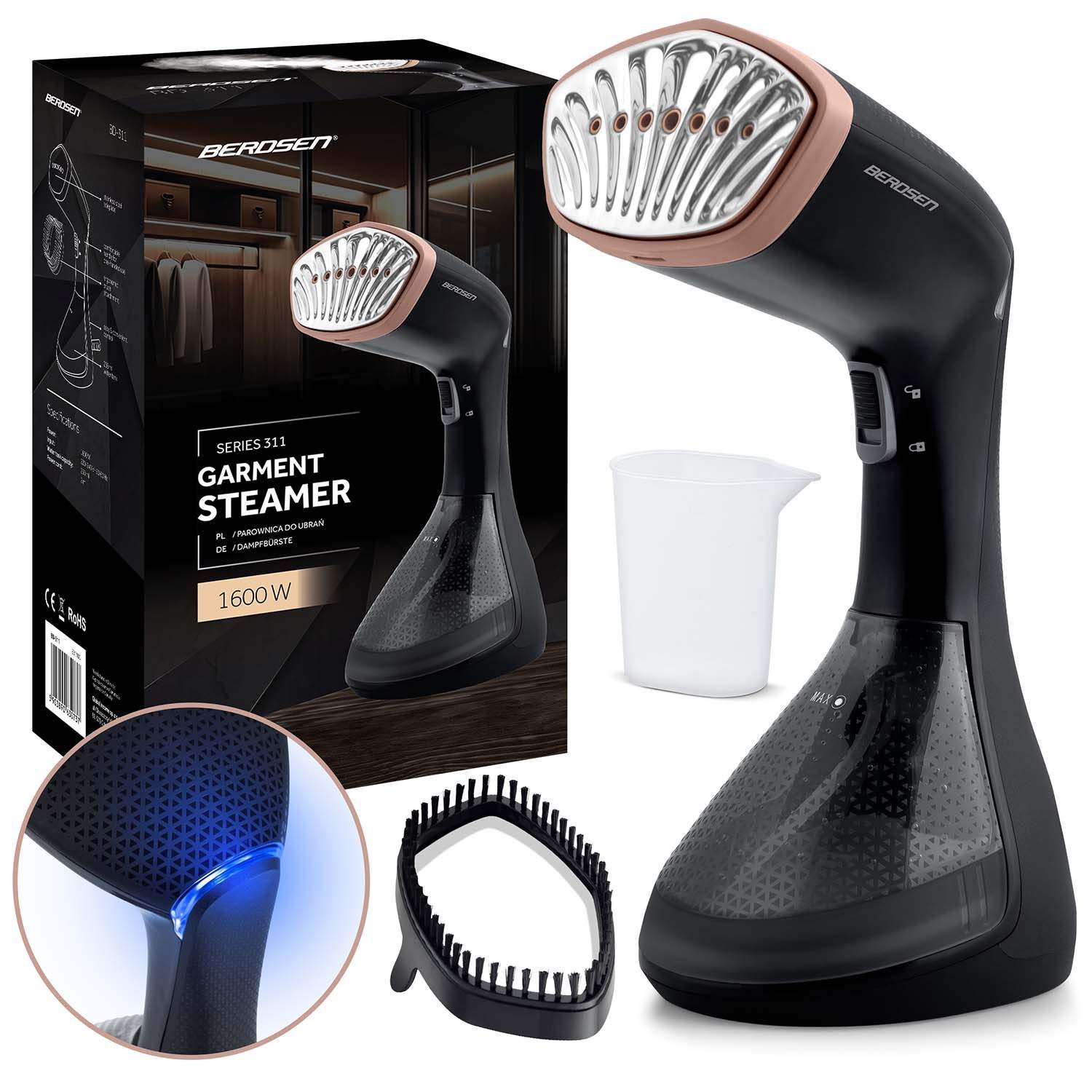 Tøjdamper 1600W – Hurtig rynkefjerner, 230ml tank