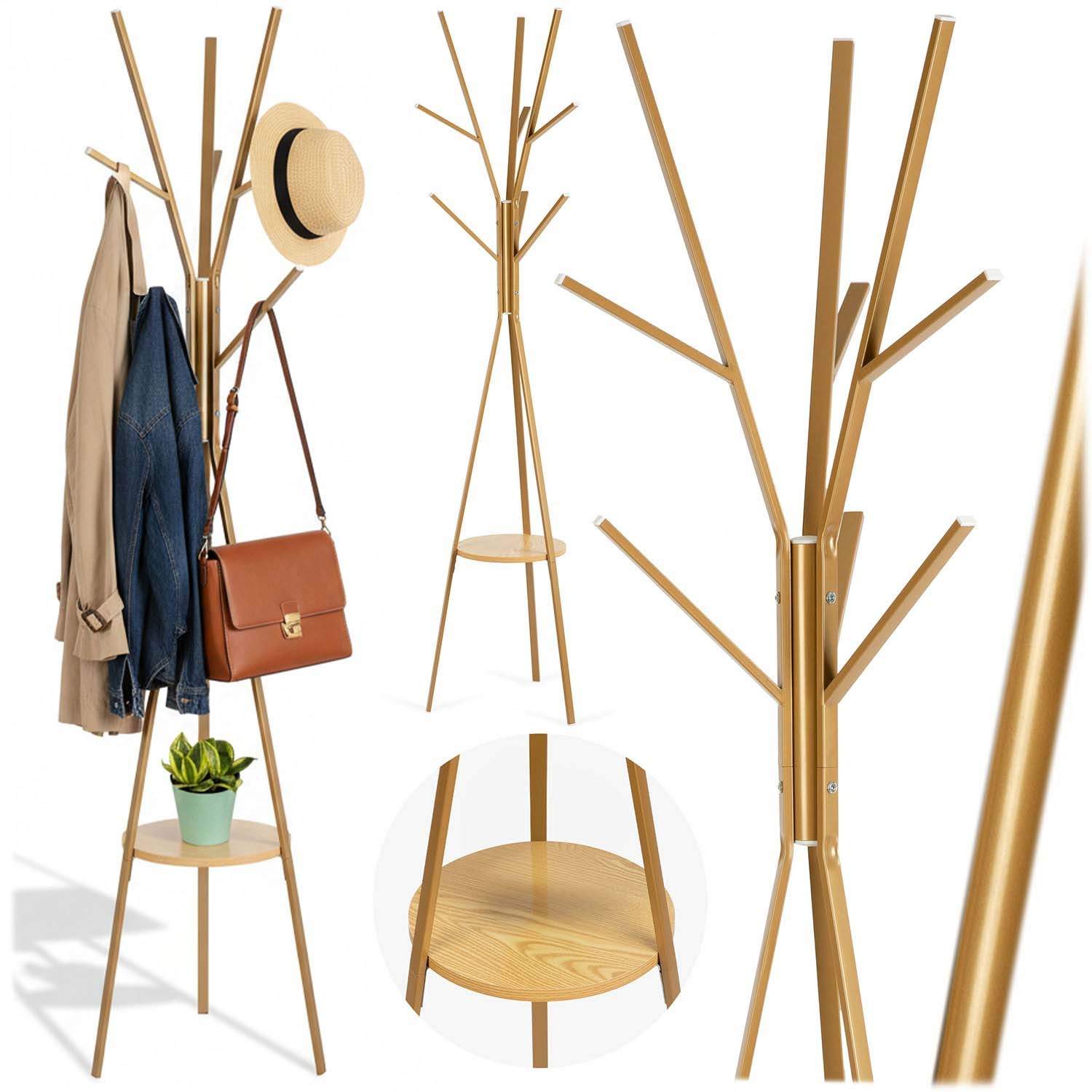 Massido MS-869 stående metalbøjle med hylde