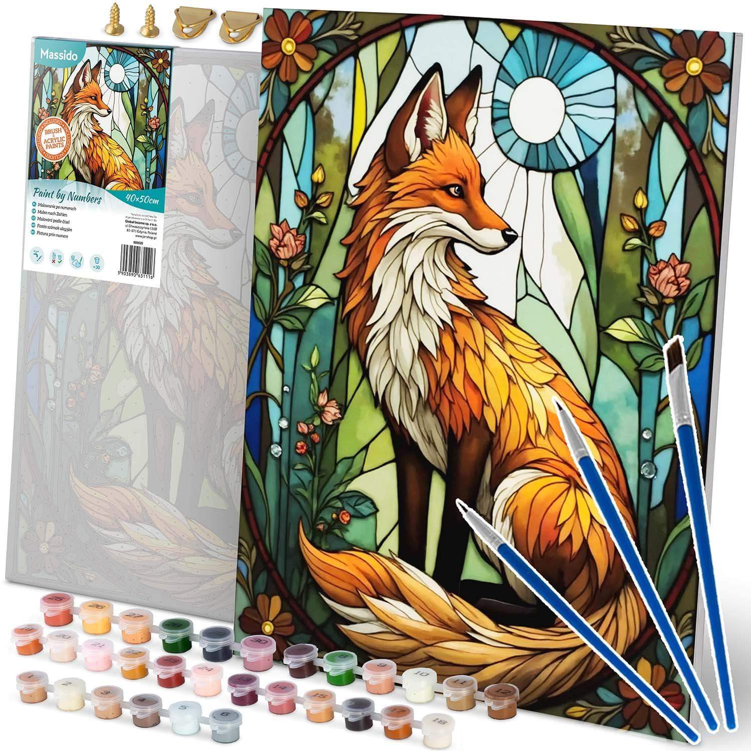 Måla efter siffror-kit – Fox Design, 40x50 cm duk | Hem & Hobby | Pryloteket