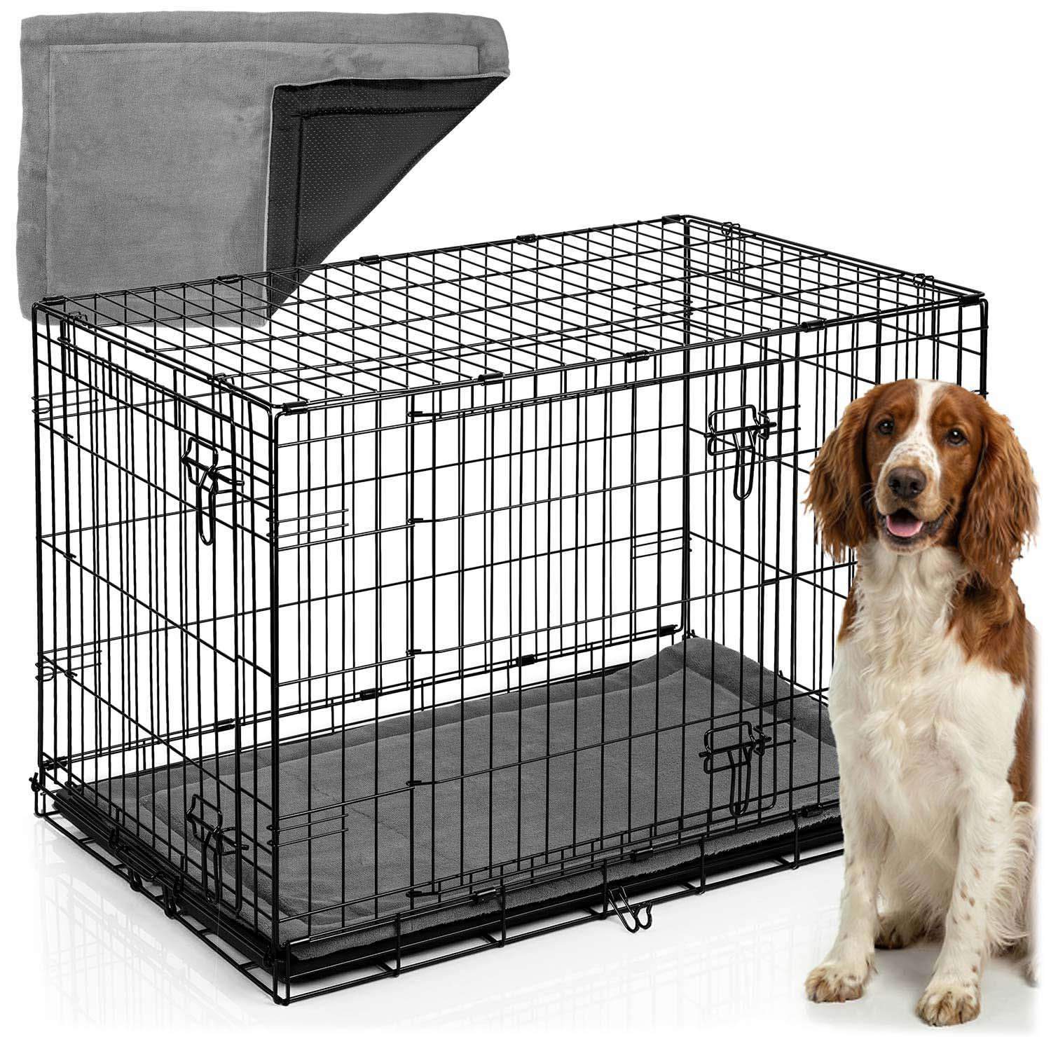 Hundbur med bädd – Medium, 91 x 57 x 62 cm, dubbla dörrar | Hem & Hobby | Pryloteket
