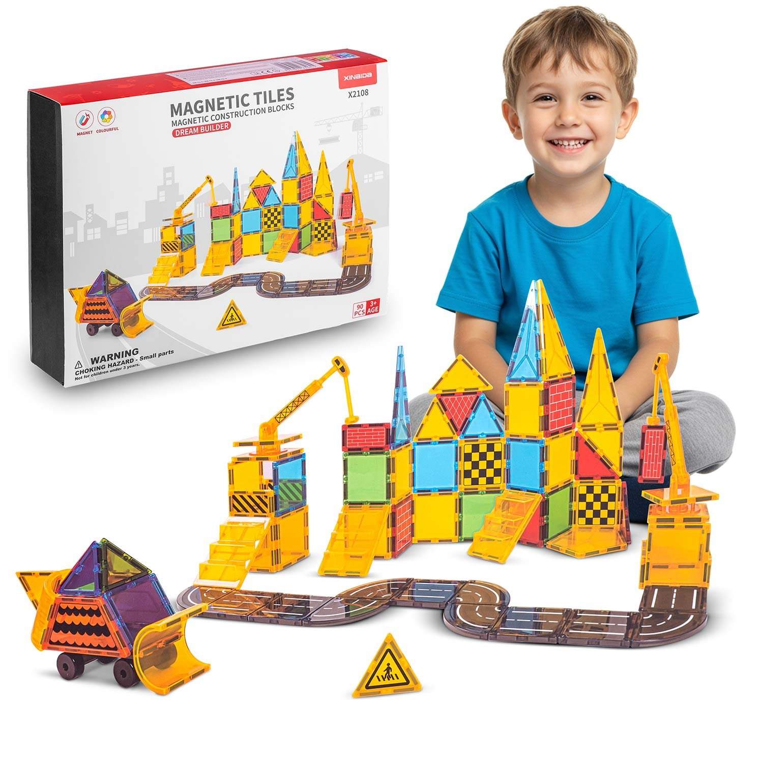Ricokids RK-780 pædagogiske magnetiske byggeklodser 90 stk.