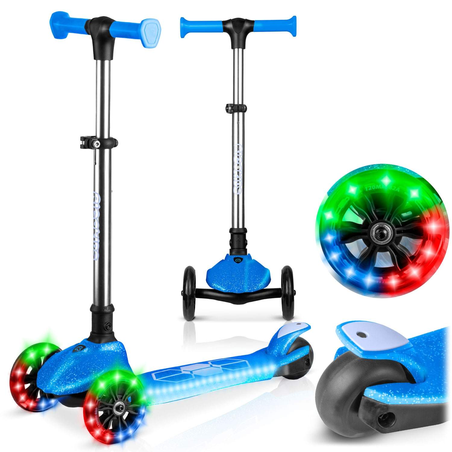 Børne Blå LED Balance Scooter – Justerbar & Sikker