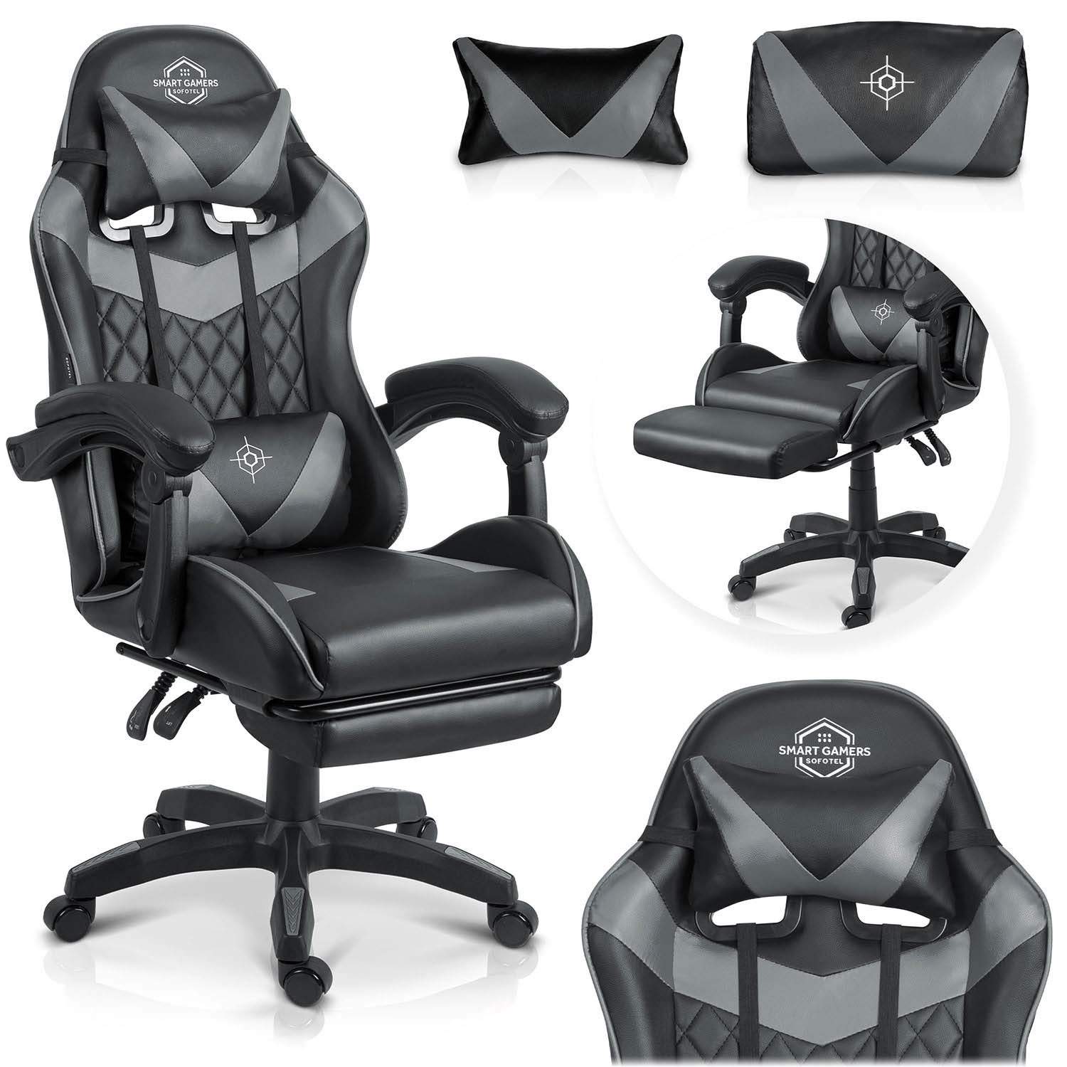 Sofotel Draknor II gamingstol svart och grå | Hem & Hobby | Pryloteket