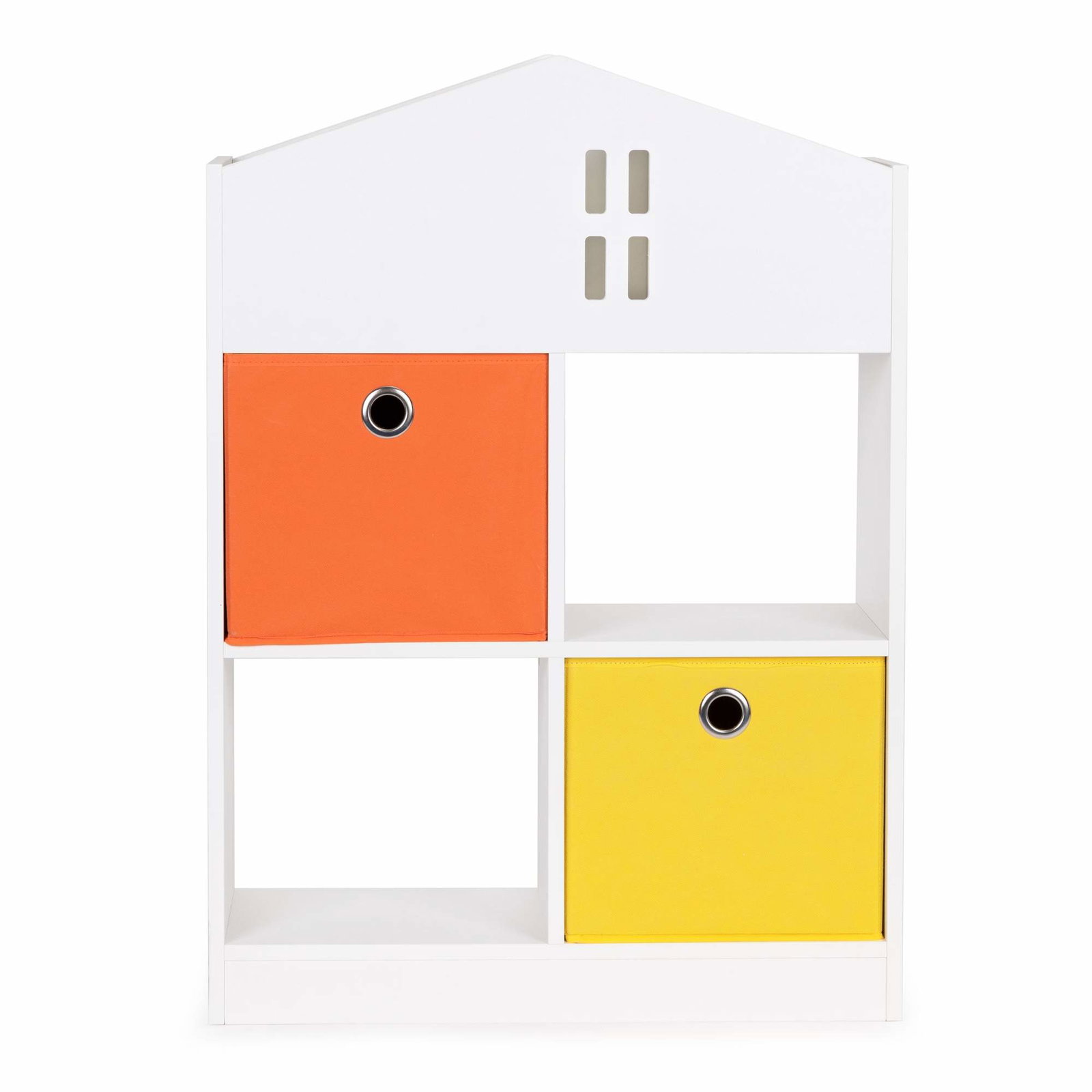 Børne dukkehus i træ – hvid, med kasser