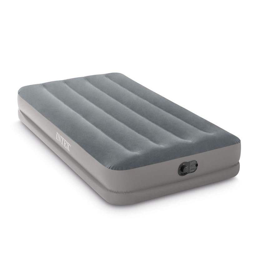 Enkelt luftmadras med indbygget pumpe – 191x99x30 cm