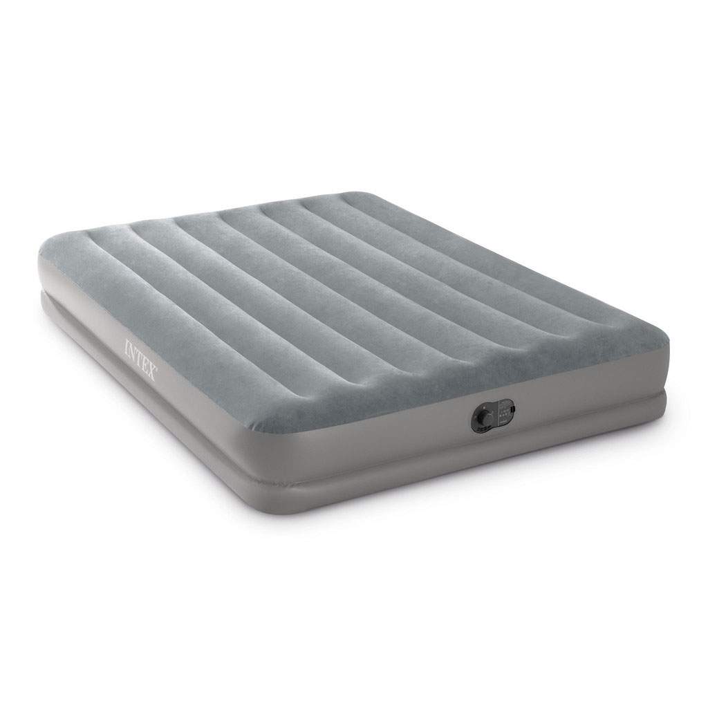 Dobbelt luftmadras med indbygget pumpe – 203x152x30 cm