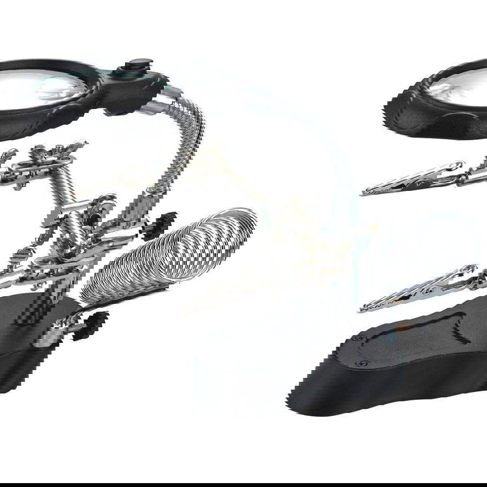 Forstørrelsesglas med LED-belysning og Klemmer