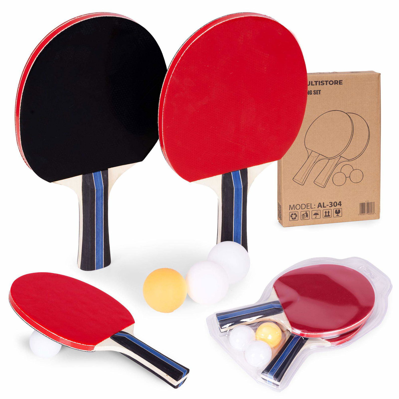 Bordtennisset – 2 paddlar, 3 bollar, ergonomiskt grepp | Hem & Hobby | Pryloteket