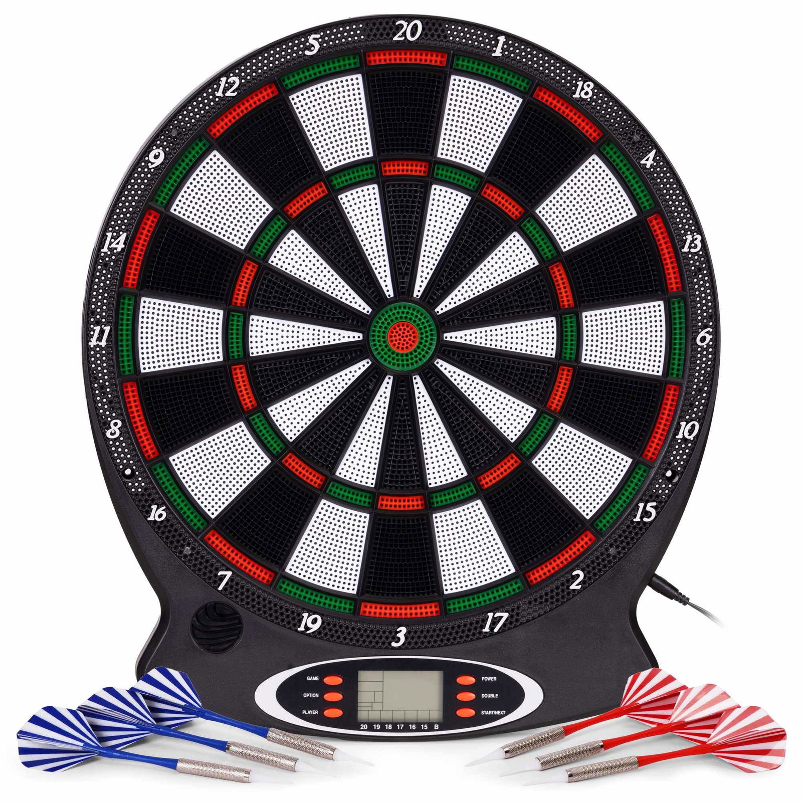 Elektronisk dartskivesæt – 18 spil, LCD-skærm, 6 dartpile