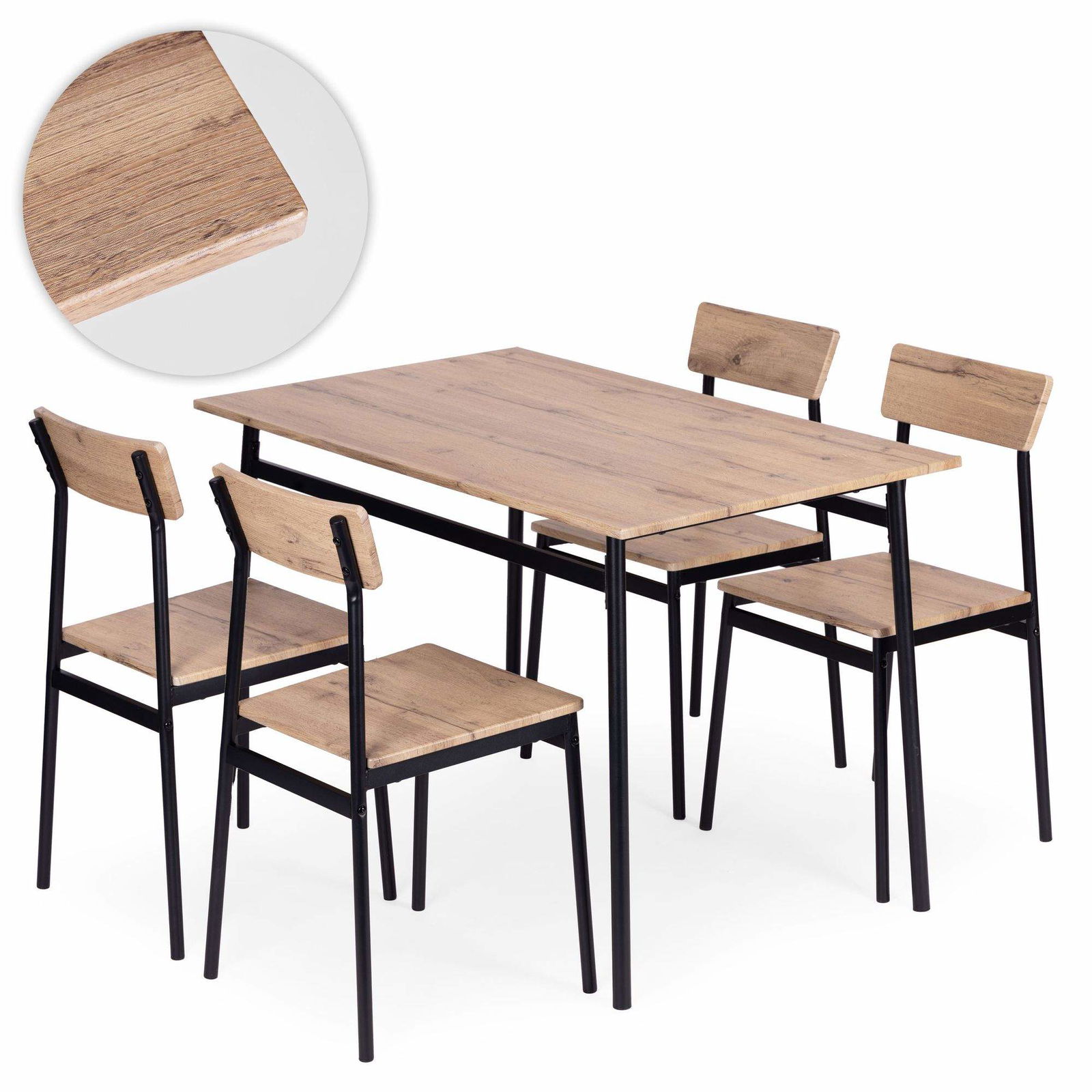 Matbordsset – MDF och stål, bord + 4 stolar | Hem & Hobby | Pryloteket