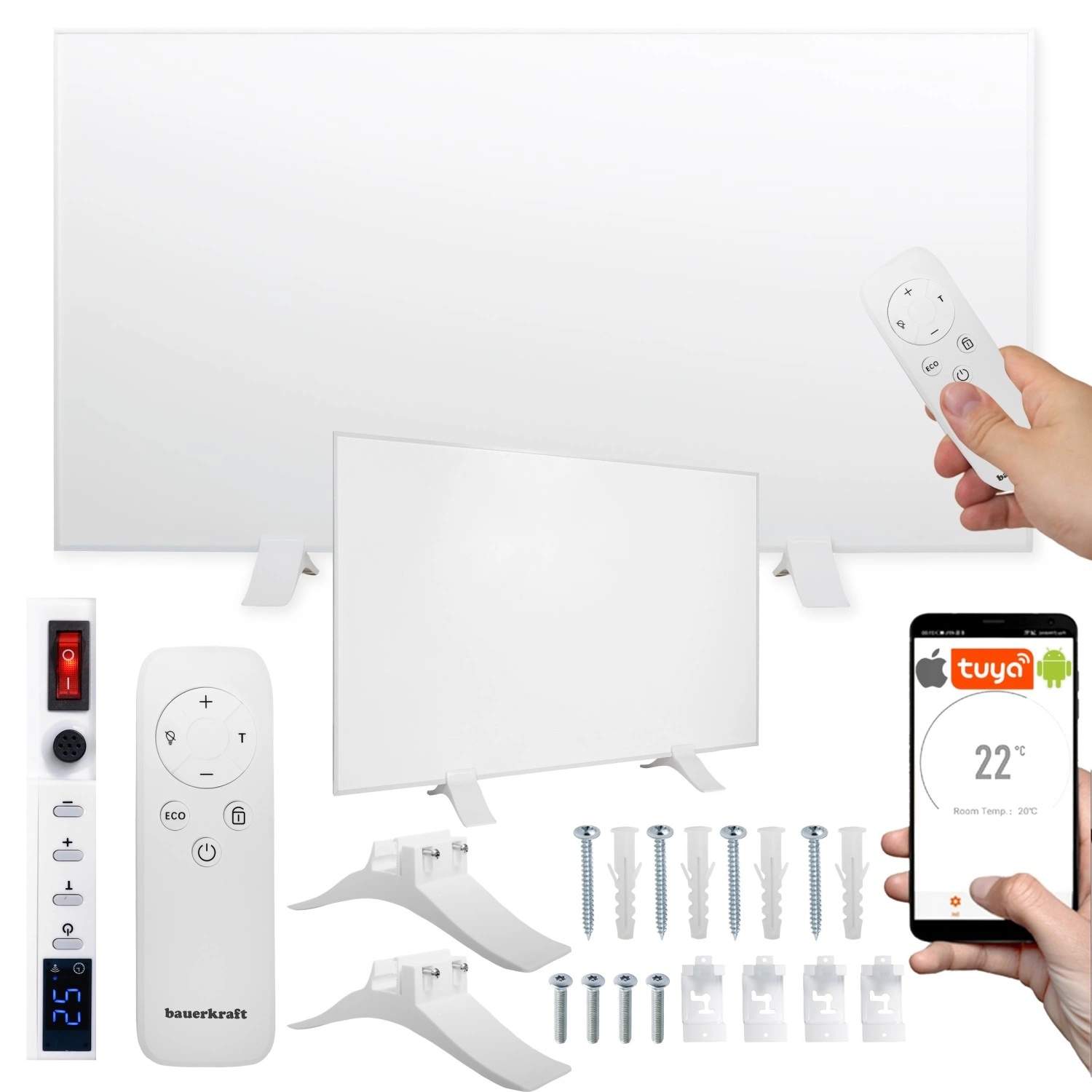 Infrarød varmeapparat 600W – Allergivenlig, WiFi-kontrol