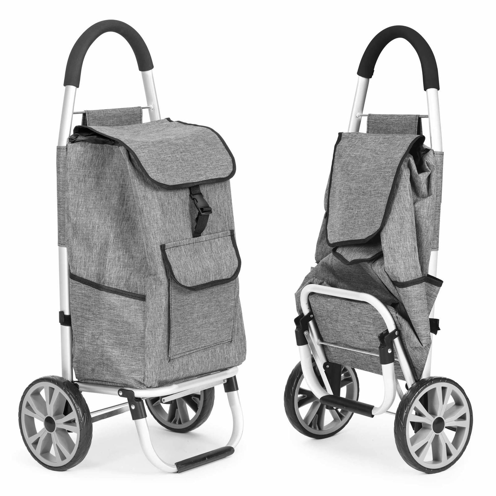 Kundvagn med stora hjul, 33 liters kapacitet, extra fickor | Hem & Hobby | Pryloteket