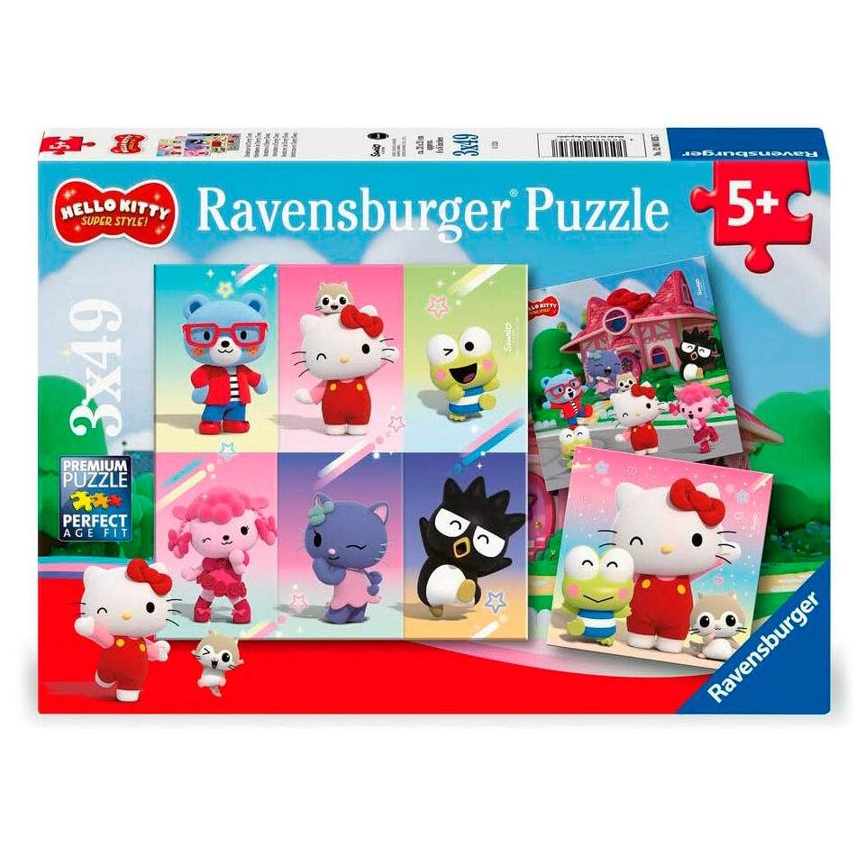 Hello Kitty og venner Hello Kitty puslespil 3 x 49 brikker