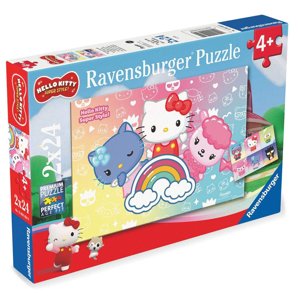 Hello Kitty puslespil 2 x 24 brikker