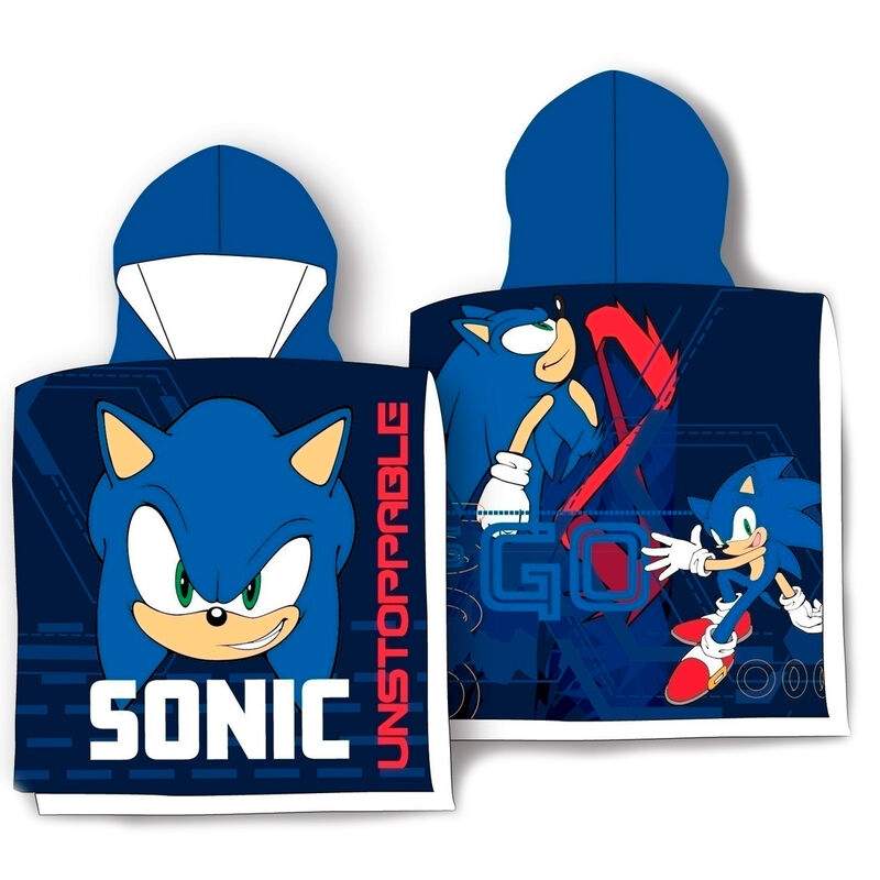 Sonic The Hedgehog bomuldsponchohåndklæde