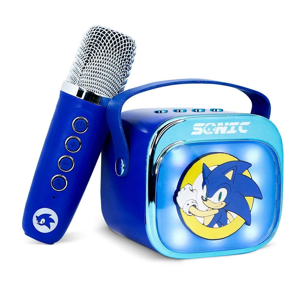 Sonic the Hedgehog LED-karaokekaiutin ja mikrofoni