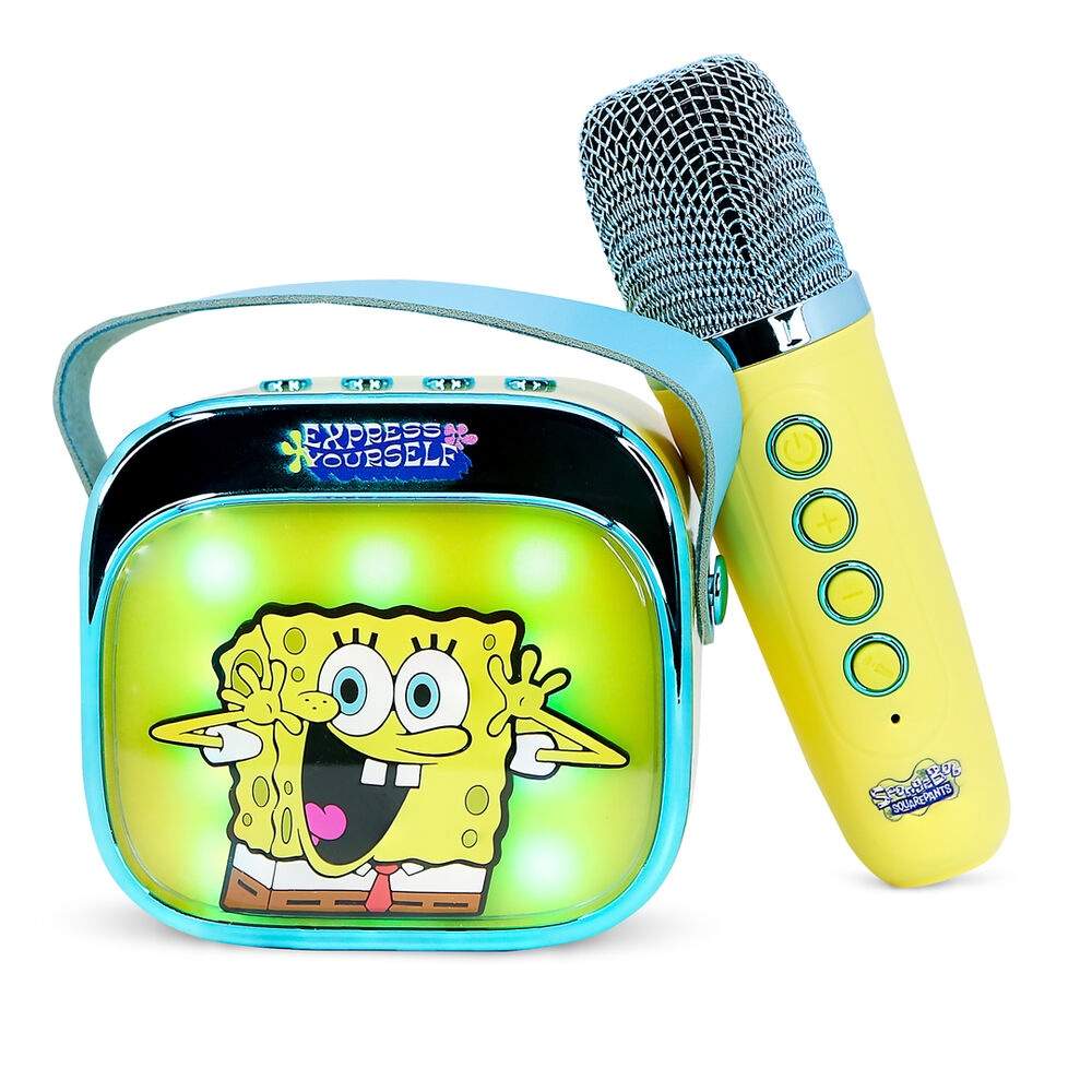 SvampeBob LED Karaoke Højttaler og Mikrofon