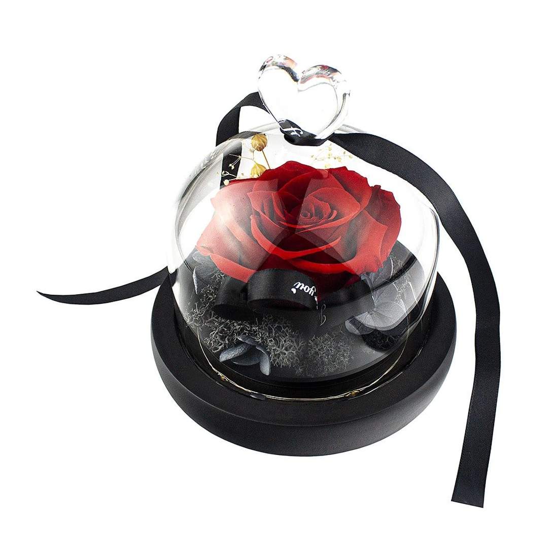 Liten Ros i Glaskupa - Röd | Hem & Hobby - Hem & Hushåll - Inredning & Dekoration - Bords- & Väggdekoration | Pryloteket