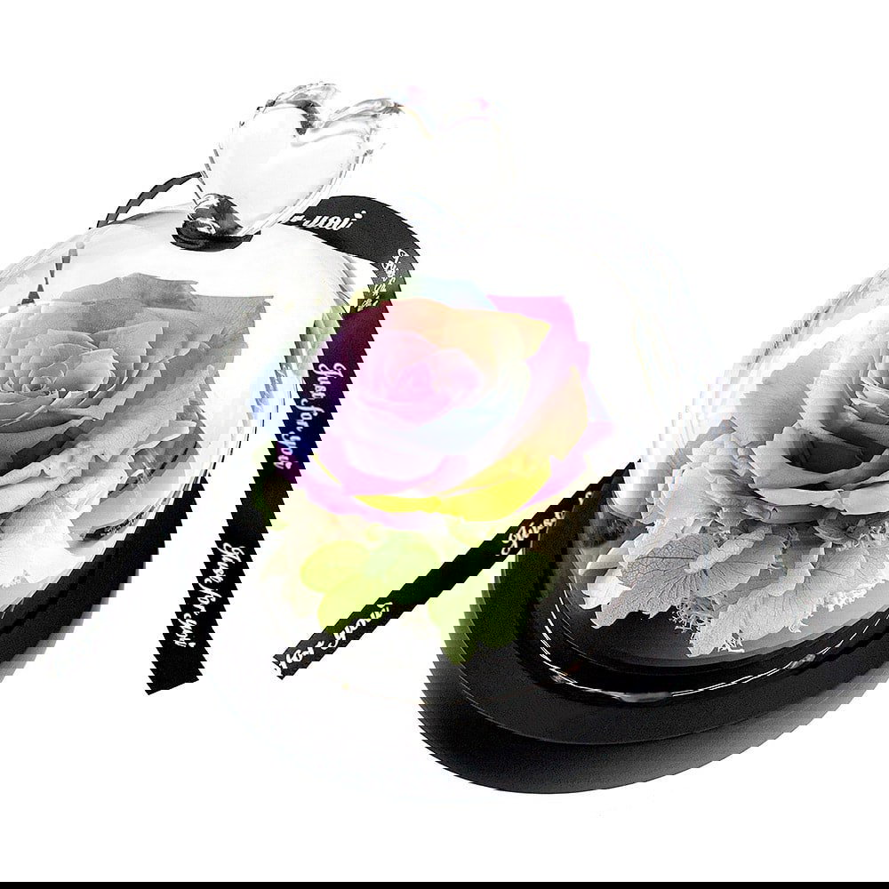 Lille Rose i Glaskupe - Regnbuefarvet