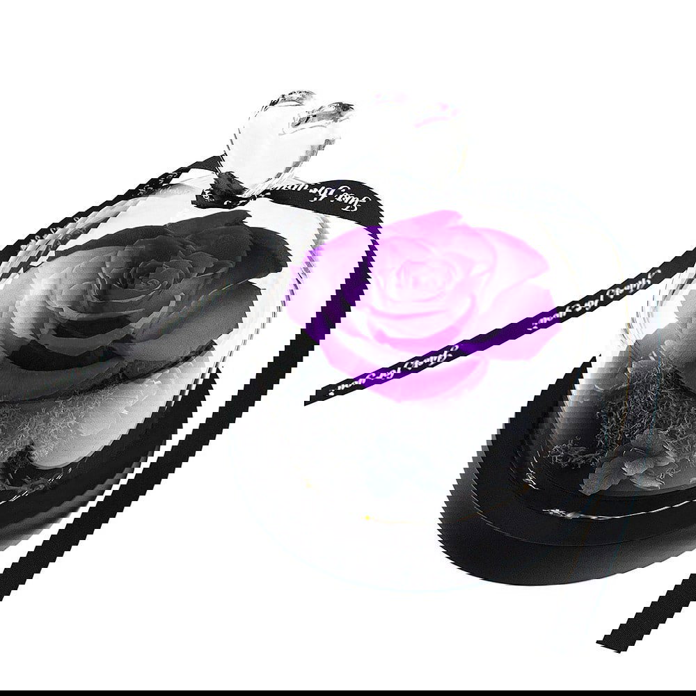 Pieni Ruusu Lasikuvussa - Violetti