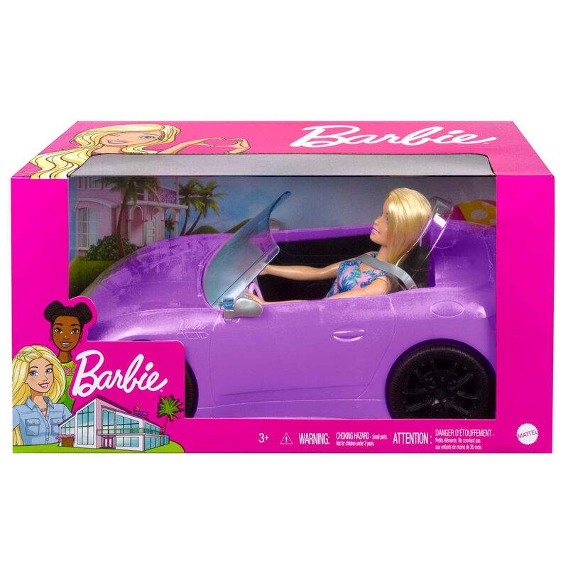 Barbie Purple Convertible + nukke