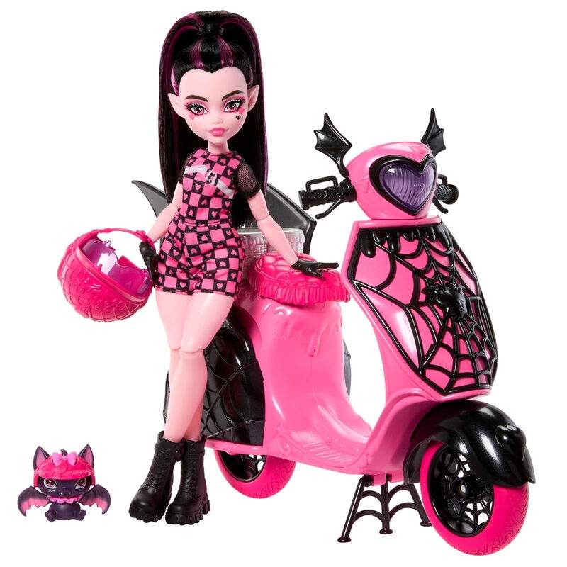Monster High Draculaura + Scooter-dukke