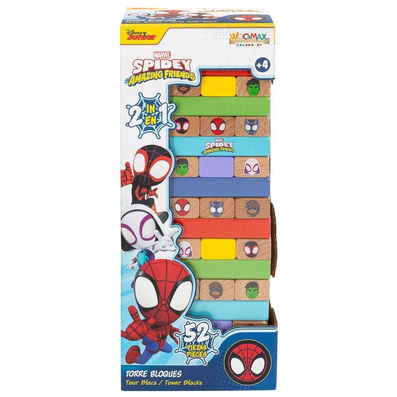 Marvel Spidey klodser tårn + domino træsæt