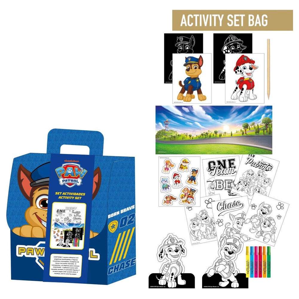 Paw Patrol malebog rygsæk sæt