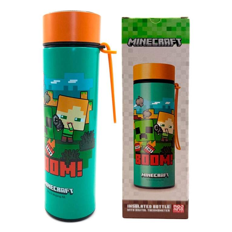Minecraft termokande i rustfrit stål med termometer 450 ml