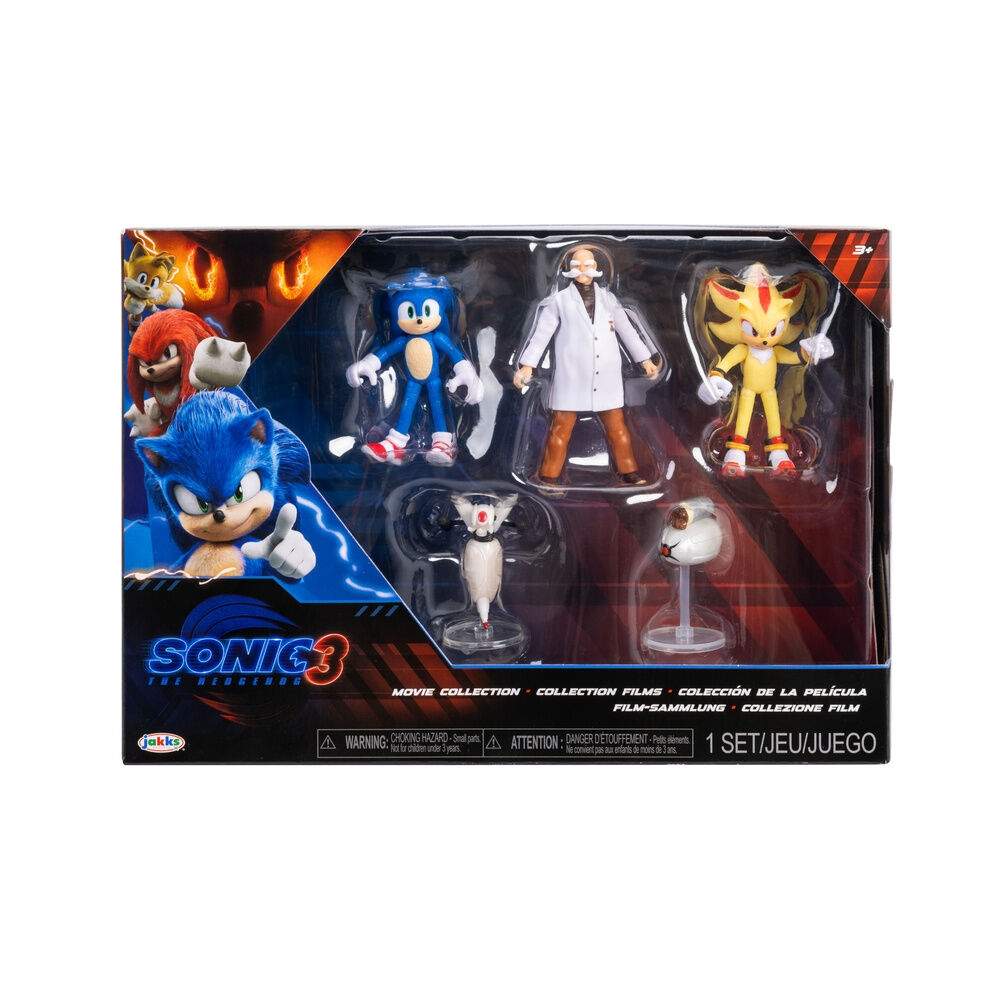 Sonic 3 Wave 3-pak med 5 figurer, 6 cm