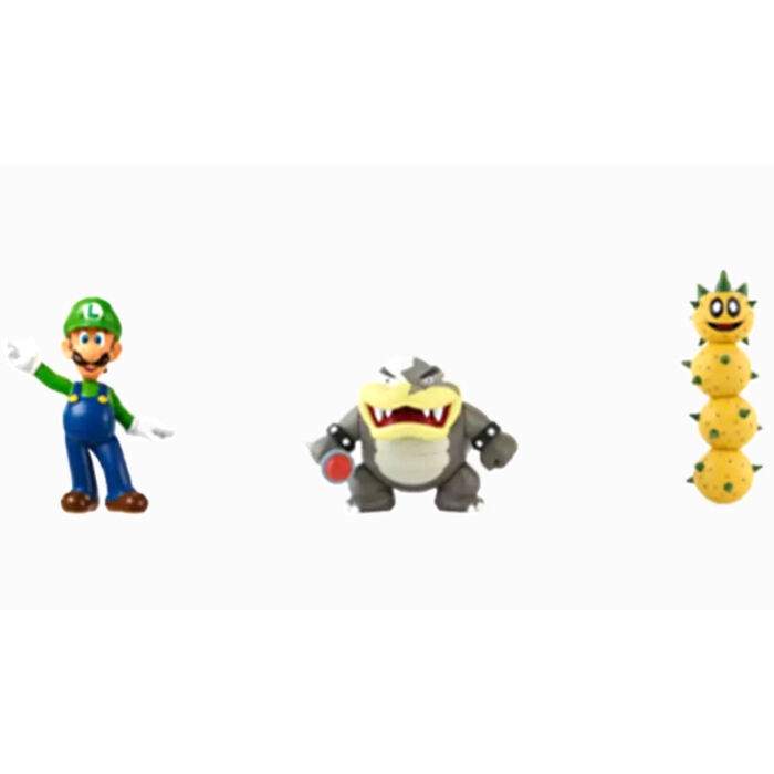 Super Mario Bros. Luigi og Morton Koopa-pakke med 3 figurer, 6,5 cm