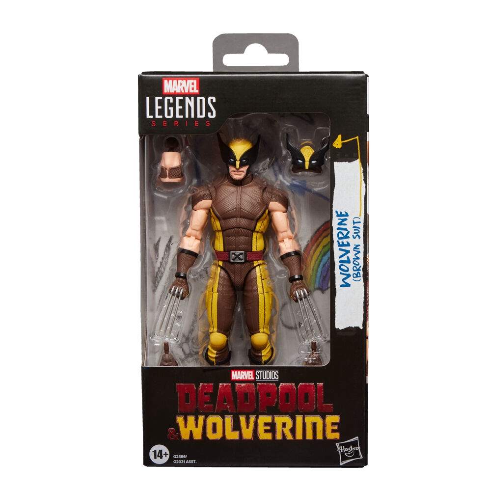Marvel Legends -sarjan Deadpool ja Wolverine - Wolverinen ruskea pukufiguuri 15cm