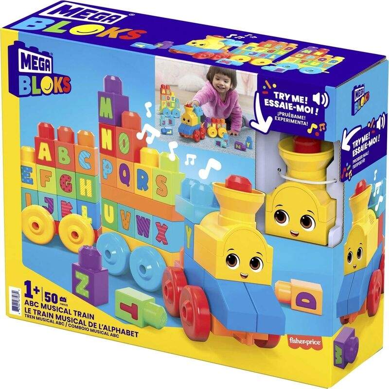 Mega Bloks ABC musikalsk tog 50 stk.